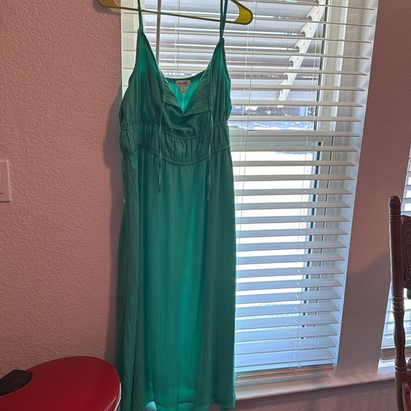 ON 34th Chic Green Maxi Dress w/ Spaghetti Straps Size XL Beach/Vacation - Picture 6 of 11